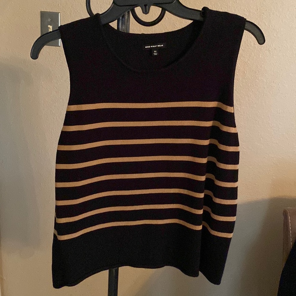 Barely worn, medium black with tan stripes, Who What Wear brand